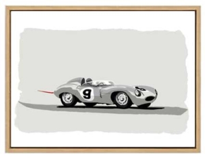 Jaguar D Type Sketch Wall Art - Frame Not Included