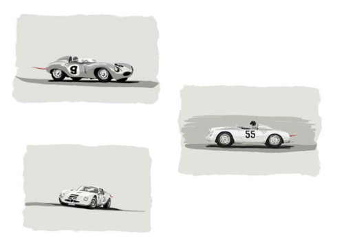 Vintage Race Car Sketch Wall Art