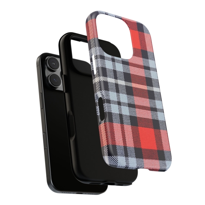 Martini-Themed Tartan Fabric Design Phone Case for iPhone, Samsung, and Pixel - Image 3