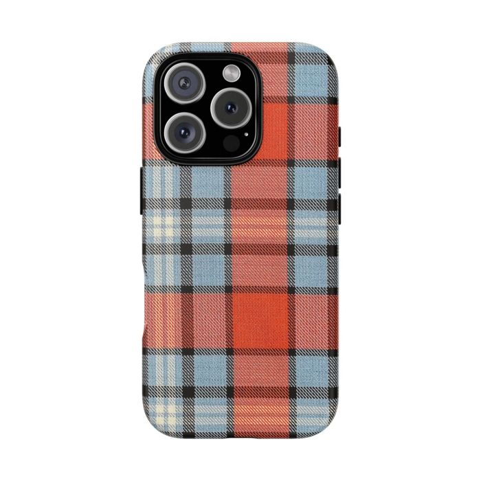 Gulf-Themed Tartan Fabric Design Phone Case for iPhone, Samsung, and Pixel