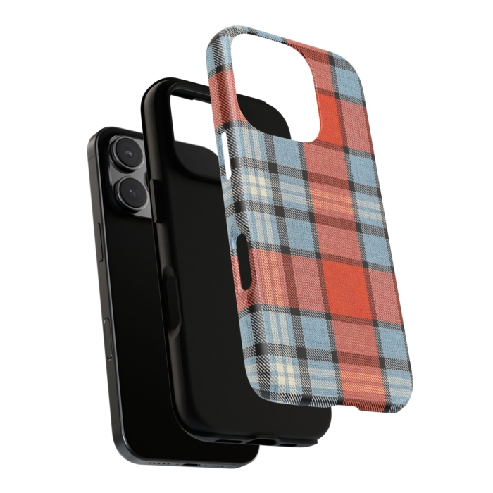 Gulf-Themed Tartan Fabric Design Phone Case for iPhone, Samsung, and Pixel - Image 3
