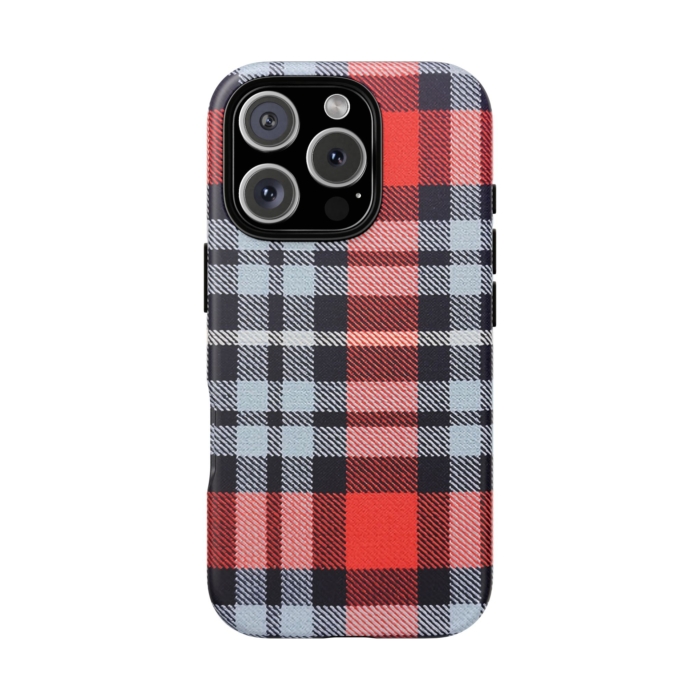 Martini-Themed Tartan Fabric Design Phone Case for iPhone, Samsung, and Pixel
