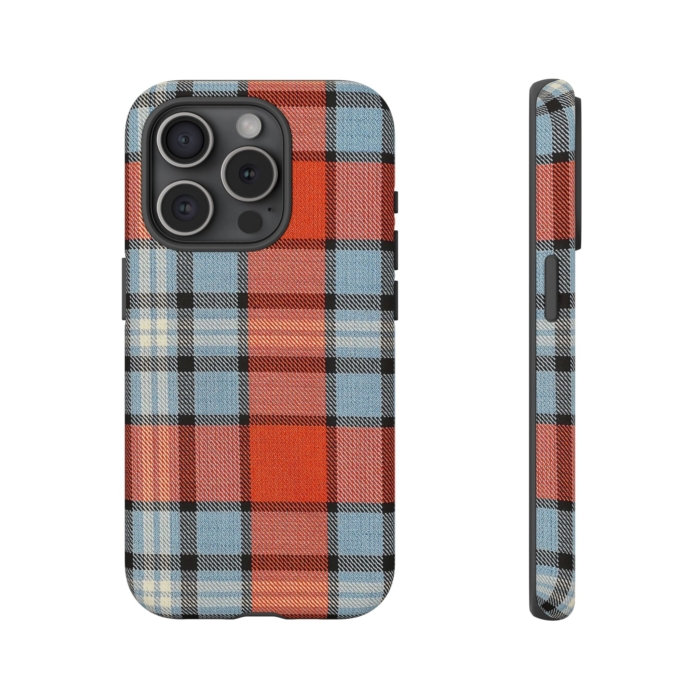 Gulf-Themed Tartan Fabric Design Phone Case for iPhone, Samsung, and Pixel - Image 6