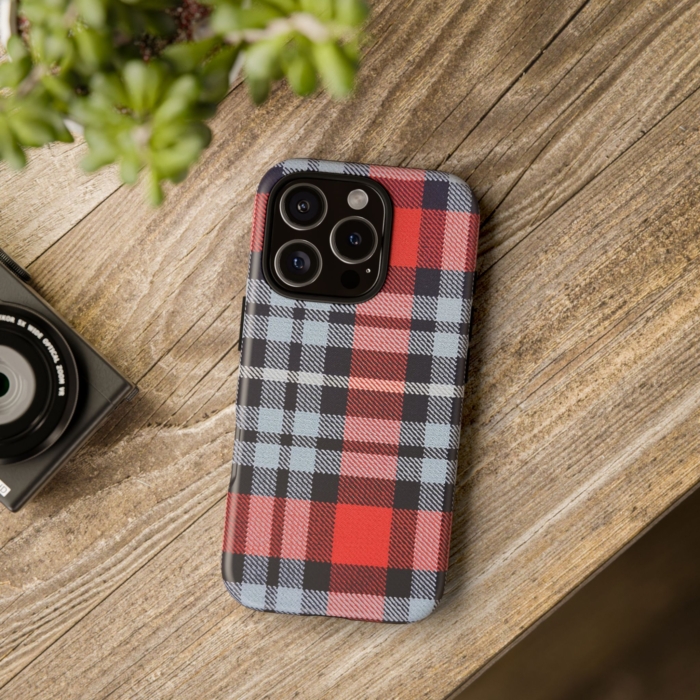 Martini-Themed Tartan Fabric Design Phone Case for iPhone, Samsung, and Pixel - Image 4