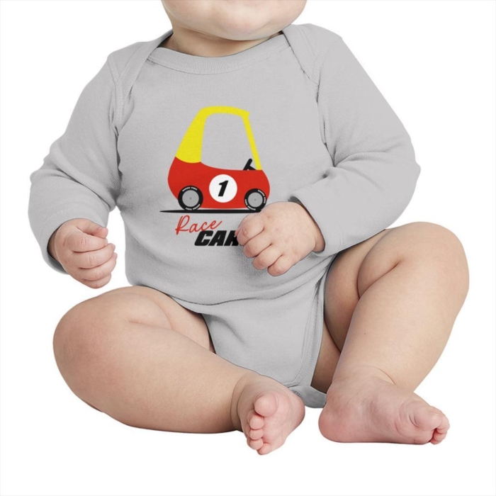 Race Cars Long Sleeve Baby Bodysuit - Image 5