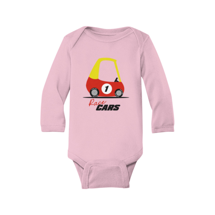 Race Cars Long Sleeve Baby Bodysuit - Image 3